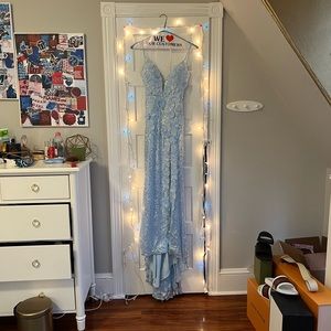 Jovani Light Blue Sparkly Prom Dress